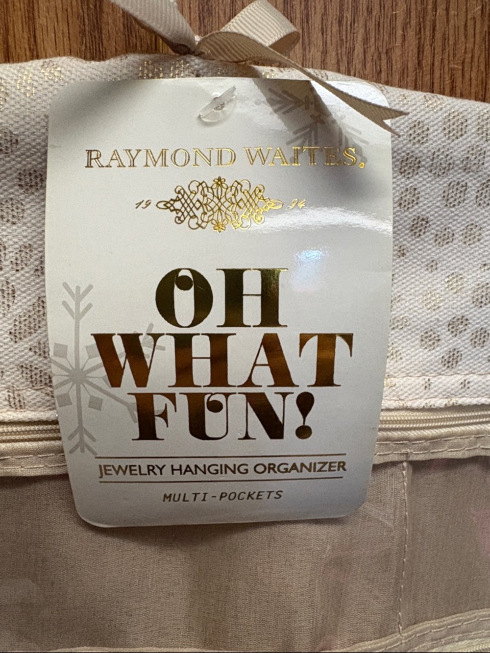 Raymond Waites "Oh What Fun!" Double sided Hanging Jewelry Organizer - Cream - Picture 2 of 4